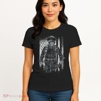 Firefighter American Flag Women's T-Shirt thumb 4