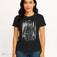 Firefighter American Flag Women's T-Shirt thumb 4
