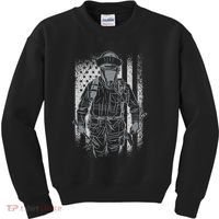 Firefighter American Flag Kids Sweatshirt thumb 0