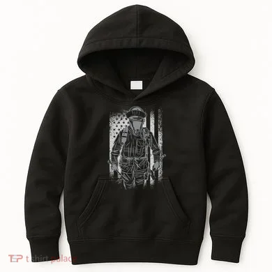 Firefighter American Flag Kids Hoodie