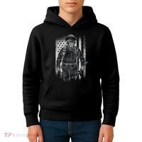 Firefighter American Flag Kids Hoodie thumb 4