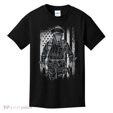 Firefighter American Flag Kids T-Shirt