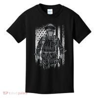 Firefighter American Flag Kids T-Shirt thumb 0
