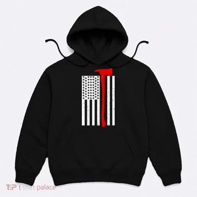 Firefighter Axe American Flag Hoodie