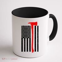 Firefighter Axe American Flag Coffee Mug thumb 1