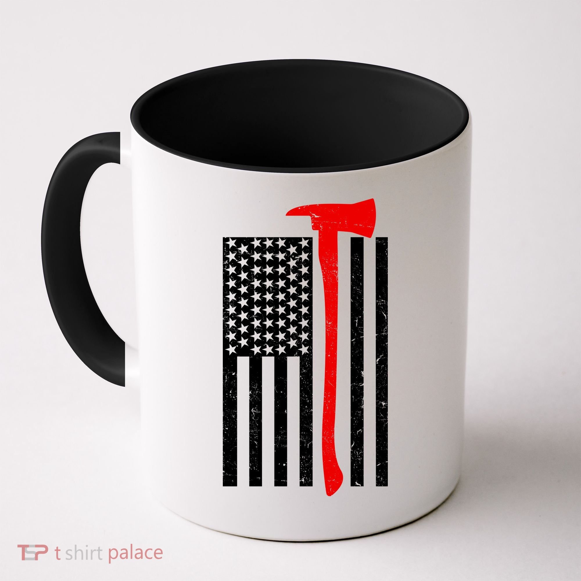 Firefighter Axe American Flag Coffee Mug
