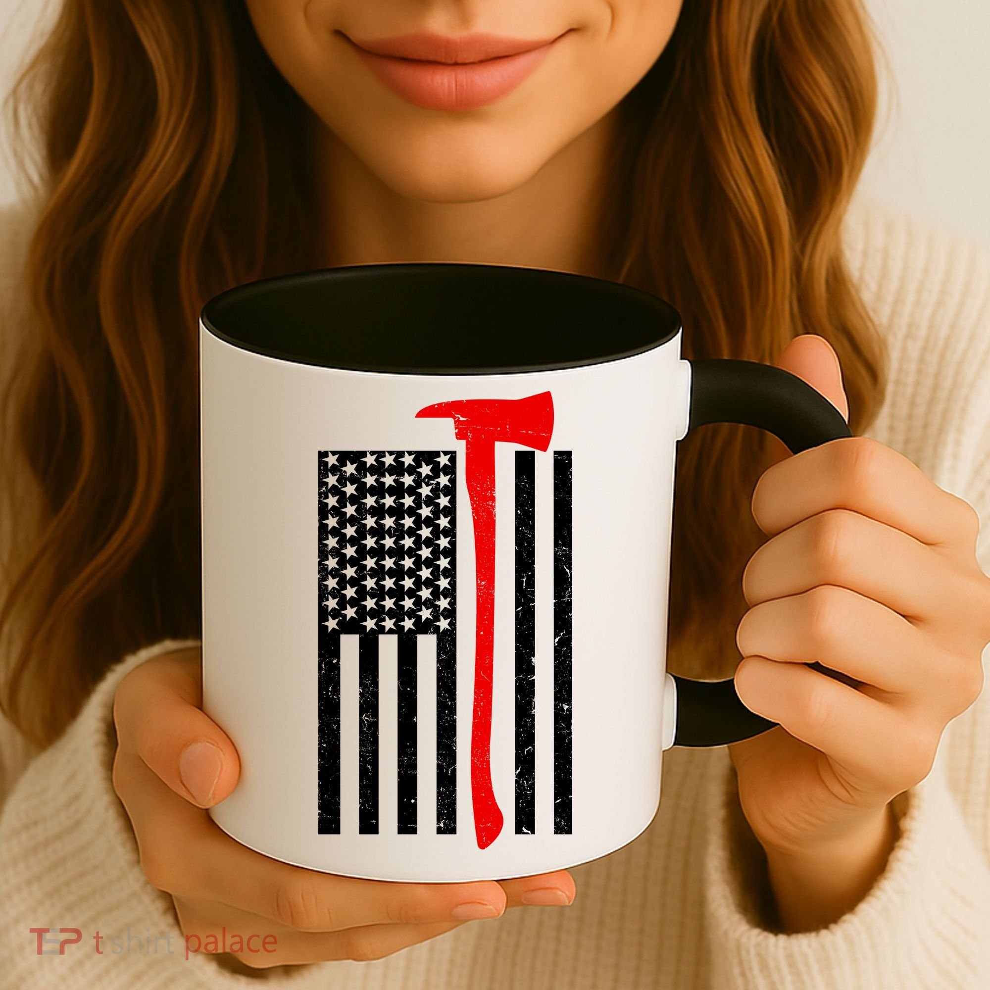 Firefighter Axe American Flag Coffee Mug