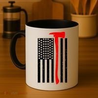 Firefighter Axe American Flag Coffee Mug thumb 4