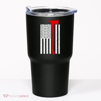 Firefighter Axe American Flag Tumbler