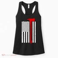 Firefighter Axe American Flag Women's Tank Top thumb 0