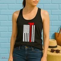 Firefighter Axe American Flag Women's Tank Top thumb 2