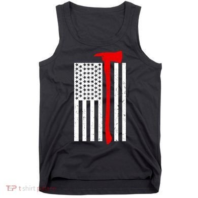 Firefighter Axe American Flag Tank Top