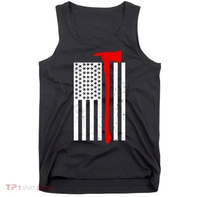 Firefighter Axe American Flag Tank Top