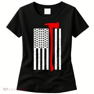 Firefighter Axe American Flag Women's T-Shirt