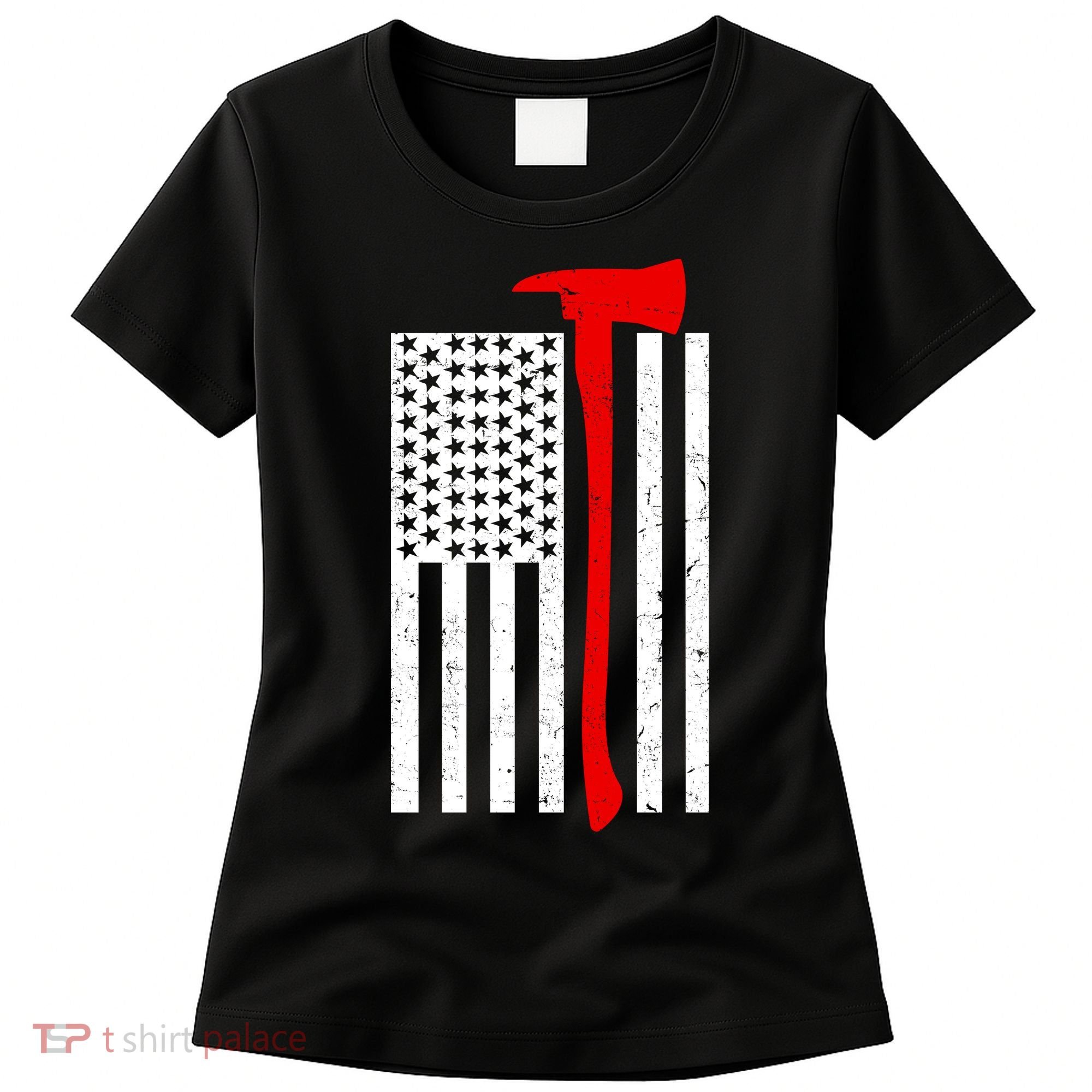 Firefighter Axe American Flag Women's T-Shirt
