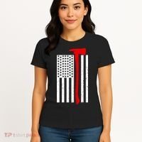 Firefighter Axe American Flag Women's T-Shirt thumb 4