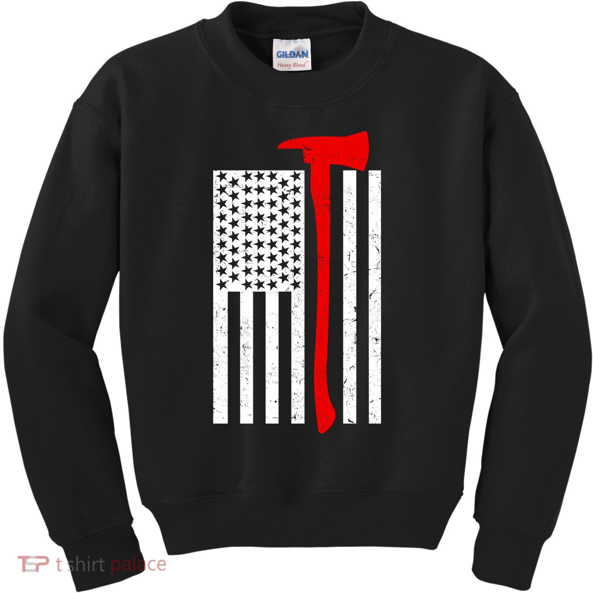 Firefighter Axe American Flag Kids Sweatshirt