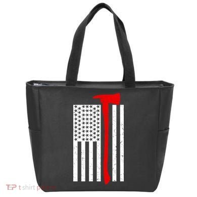 Firefighter Axe American Flag Tote Bag
