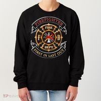 Firefighter Biker Logo First In Last Out Women's Sweatshirt thumb 0