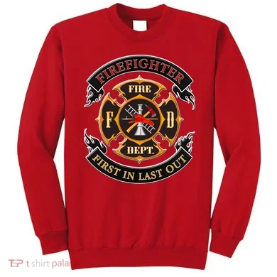 Firefighter Biker Logo First In Last Out Sweatshirt