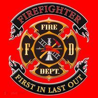 Firefighter Biker Logo First In Last Out Coaster thumb 2