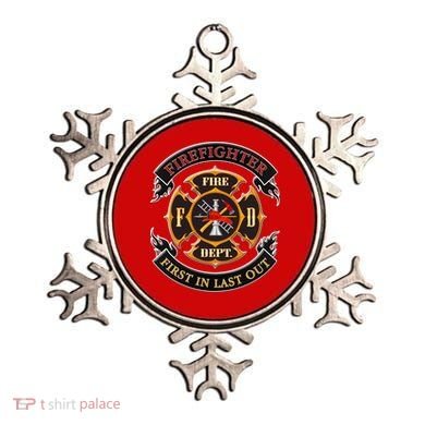 Firefighter Biker Logo First In Last Out Ornament