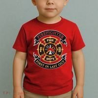 Firefighter Biker Logo First In Last Out Toddler T-Shirt thumb 2