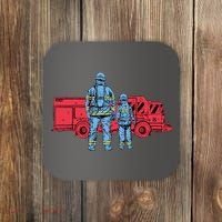 Firefighter Father And Son Coaster thumb 0