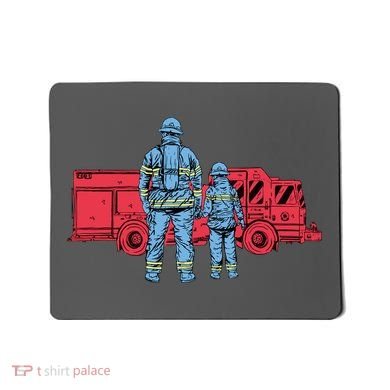 Firefighter Father And Son Mousepad