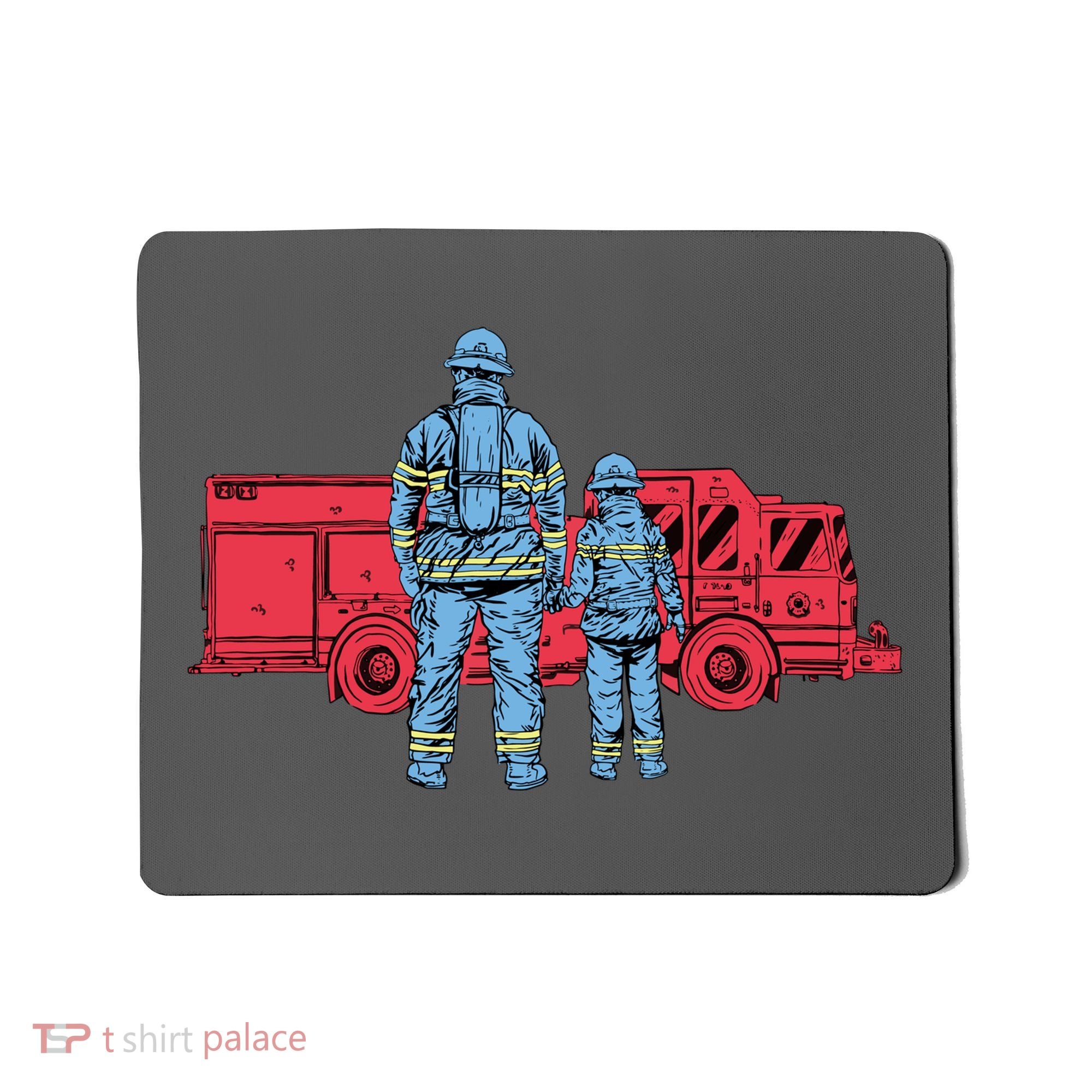 Firefighter Father And Son Mousepad