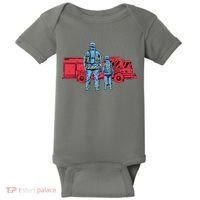 Firefighter Father And Son Baby Bodysuit thumb 0