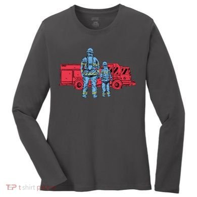 Firefighter Father And Son Women's Long Sleeve Shirt