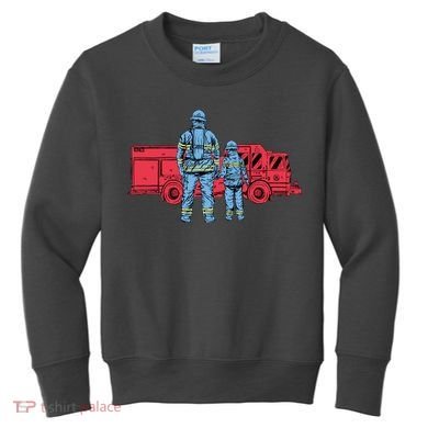 Firefighter Father And Son Kids Sweatshirt