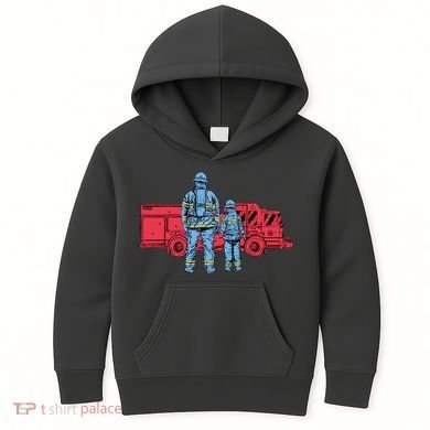 Firefighter Father And Son Kids Hoodie