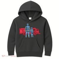 Firefighter Father And Son Kids Hoodie thumb 0