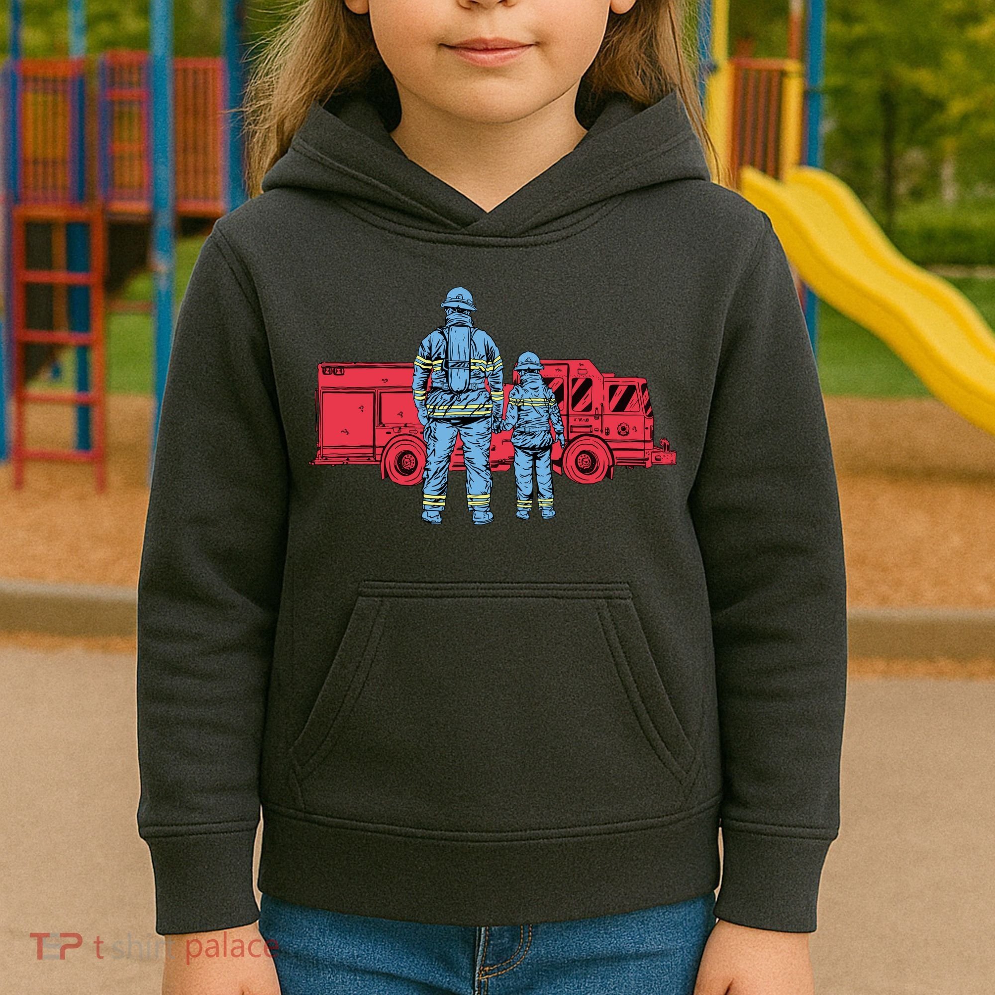 Firefighter Father And Son Kids Hoodie
