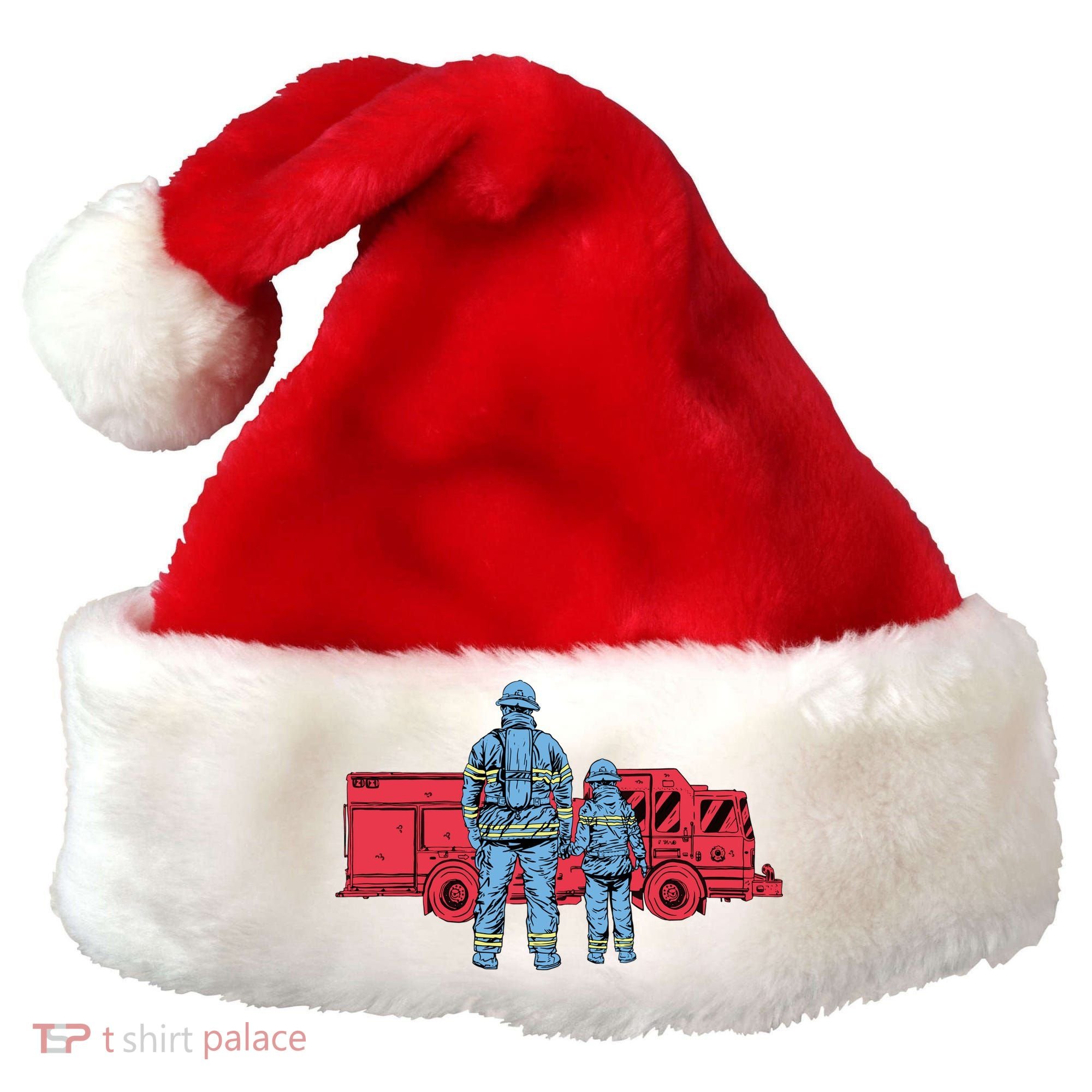 Firefighter Father And Son Santa Hat