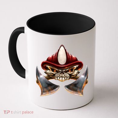 Firefighter Fire Skull Axe Coffee Mug