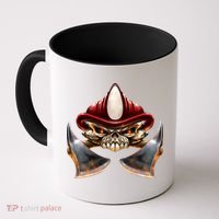 Firefighter Fire Skull Axe Coffee Mug thumb 0