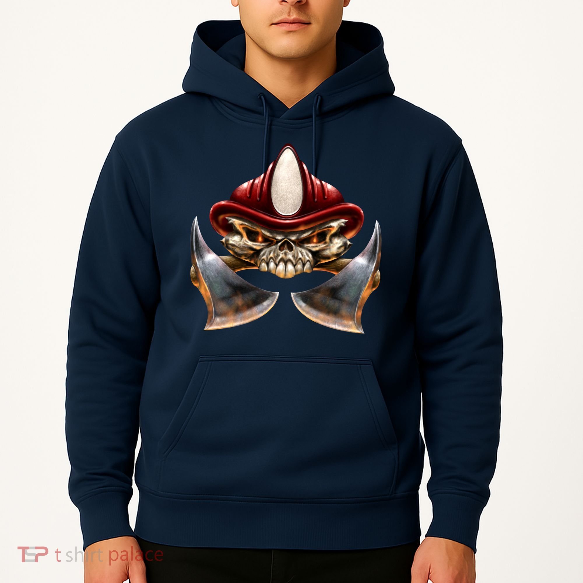 Firefighter Fire Skull Axe Hoodie