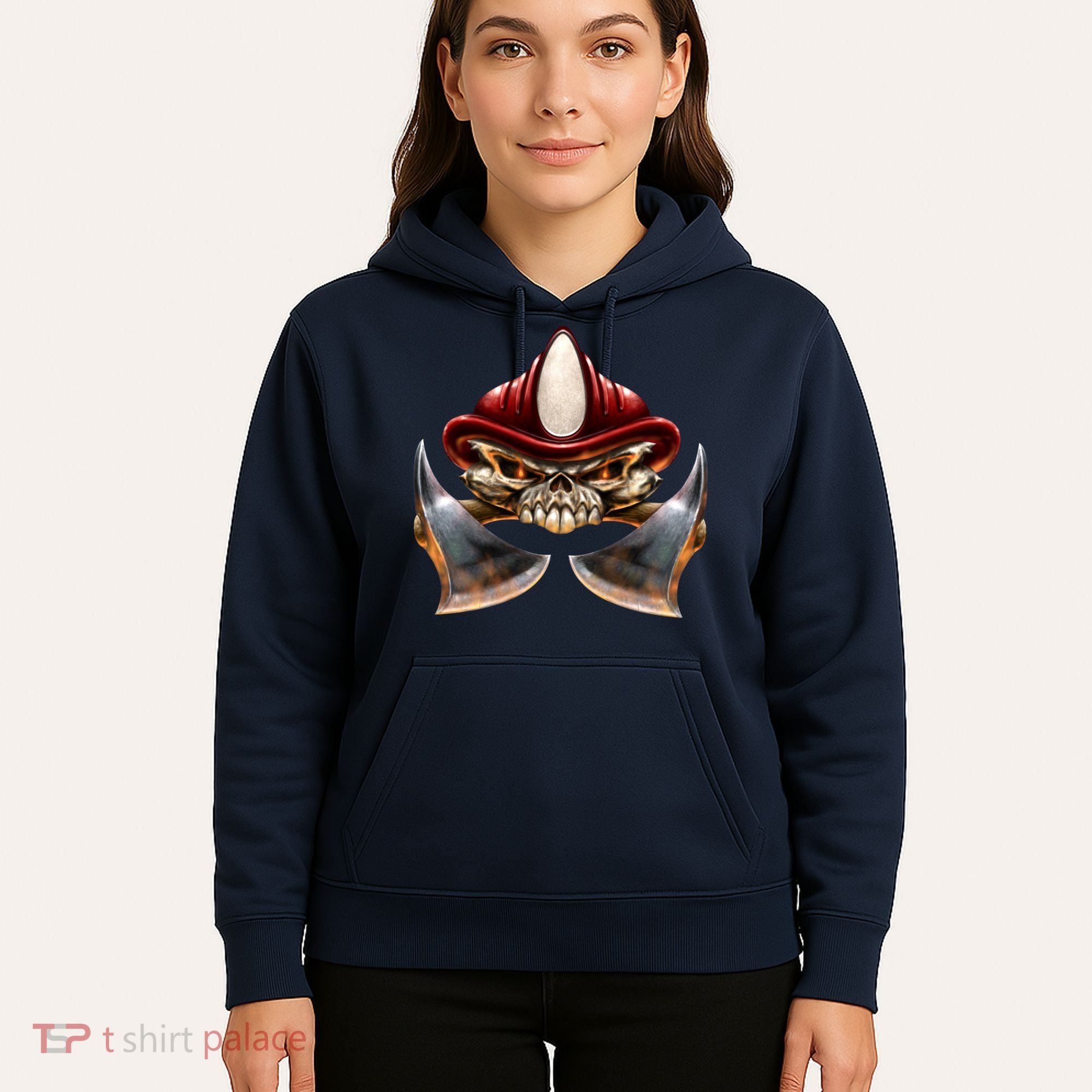 Firefighter Fire Skull Axe Hoodie