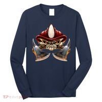 Firefighter Fire Skull Axe Long Sleeve Shirt thumb 0