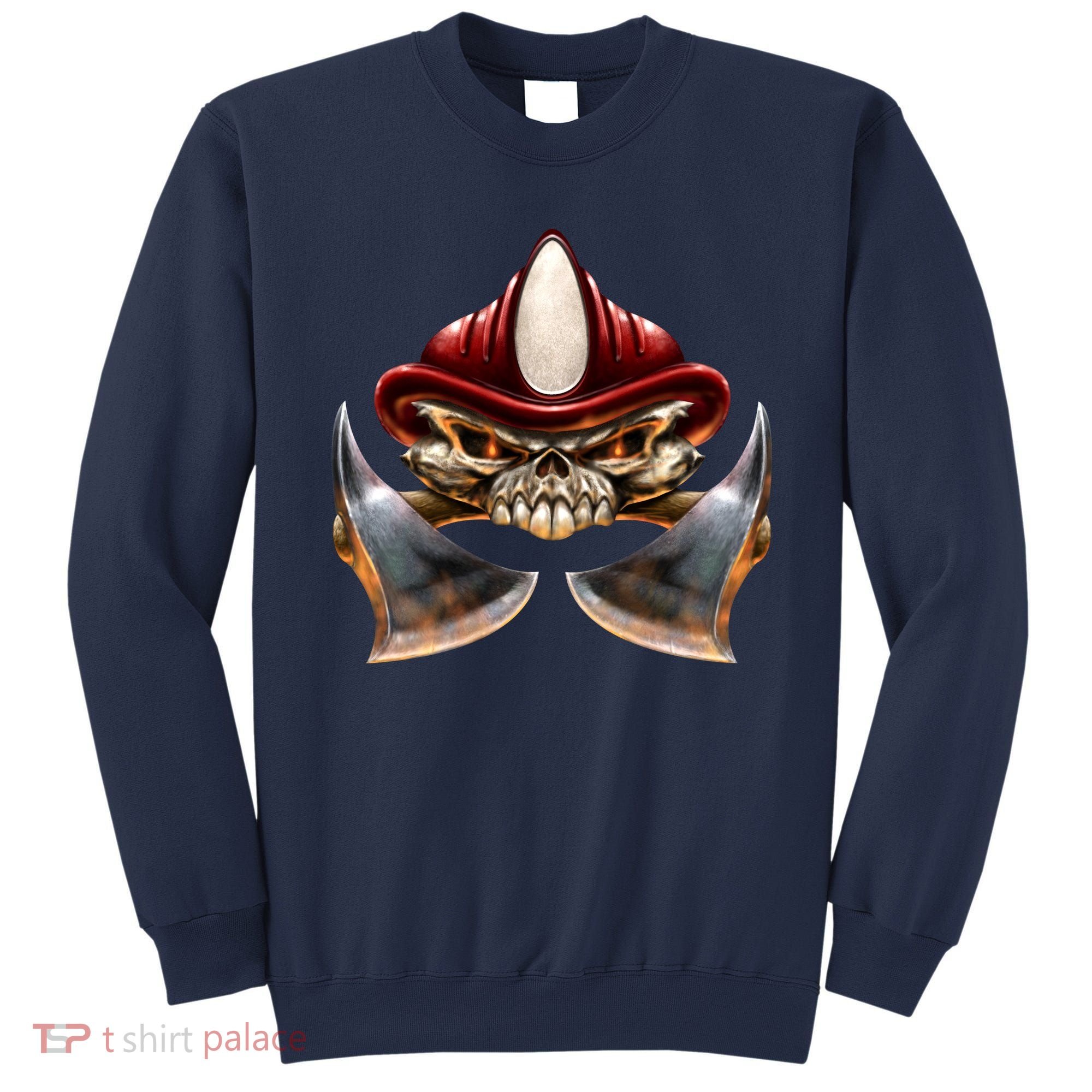 Firefighter Fire Skull Axe Sweatshirt