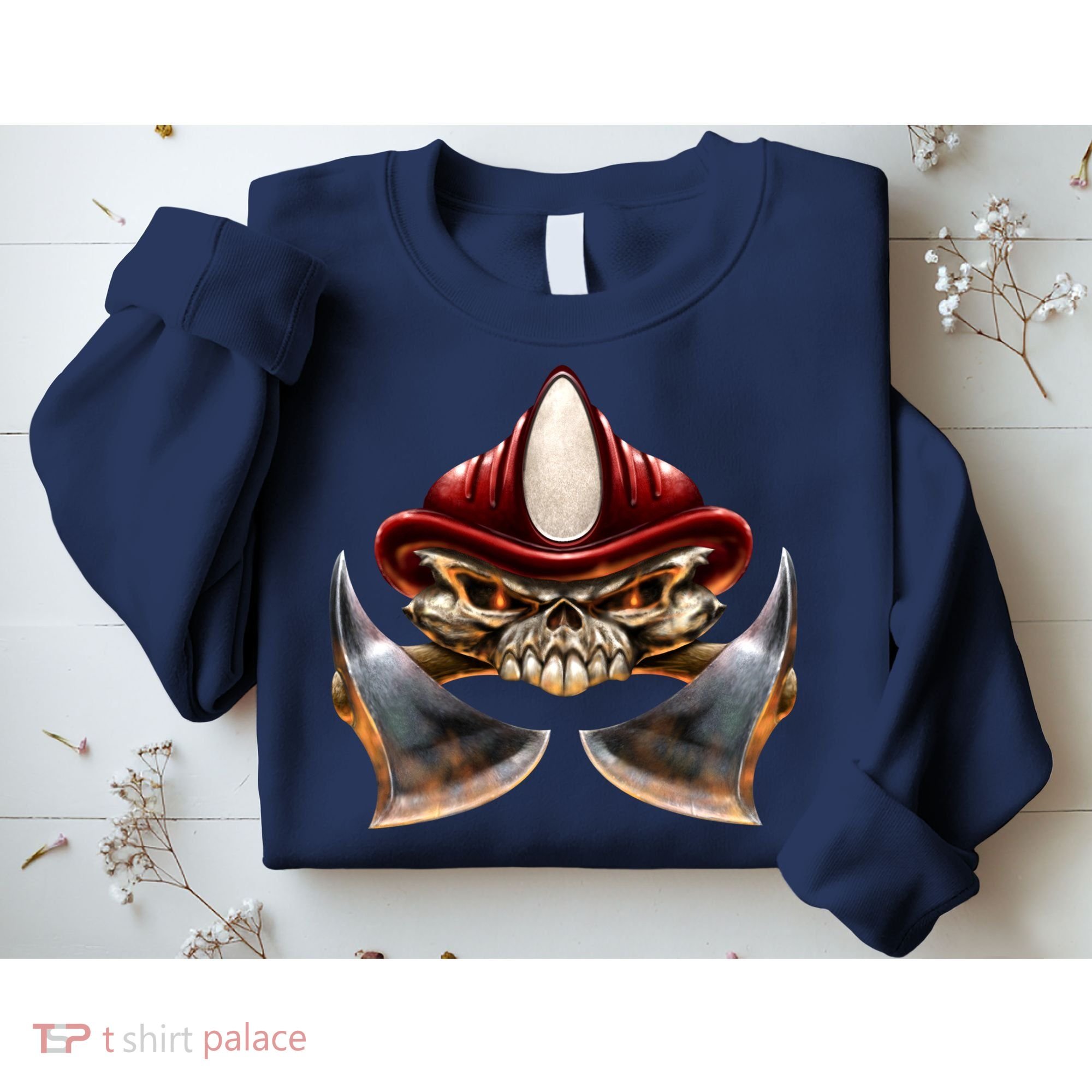 Firefighter Fire Skull Axe Sweatshirt