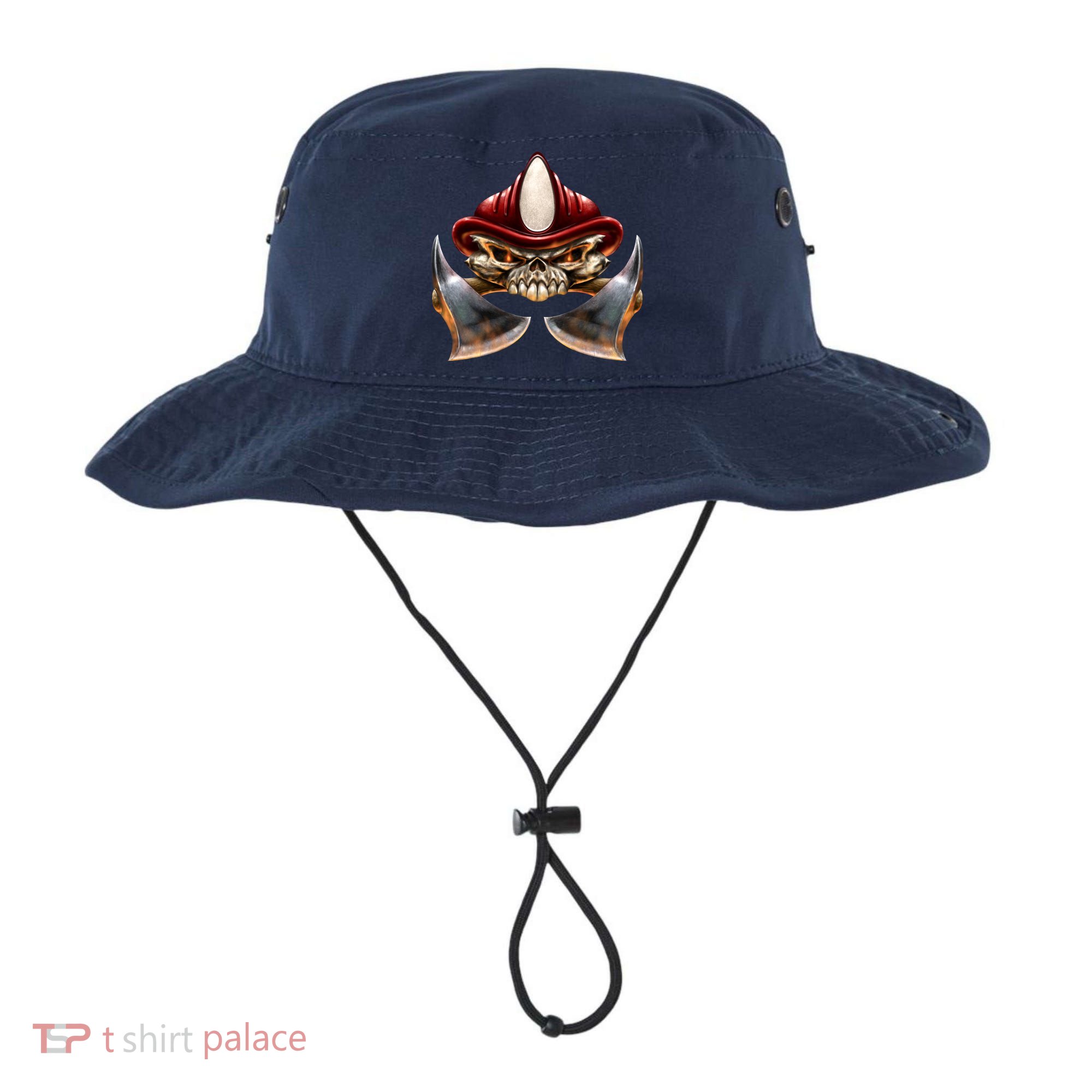 Firefighter Fire Skull Axe Bucket Hat