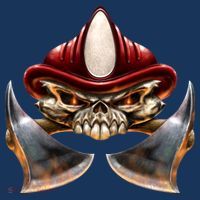 Firefighter Fire Skull Axe Polo thumb 2