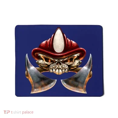 Firefighter Fire Skull Axe Mousepad