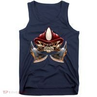 Firefighter Fire Skull Axe Tank Top thumb 0