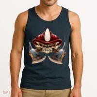 Firefighter Fire Skull Axe Tank Top thumb 3