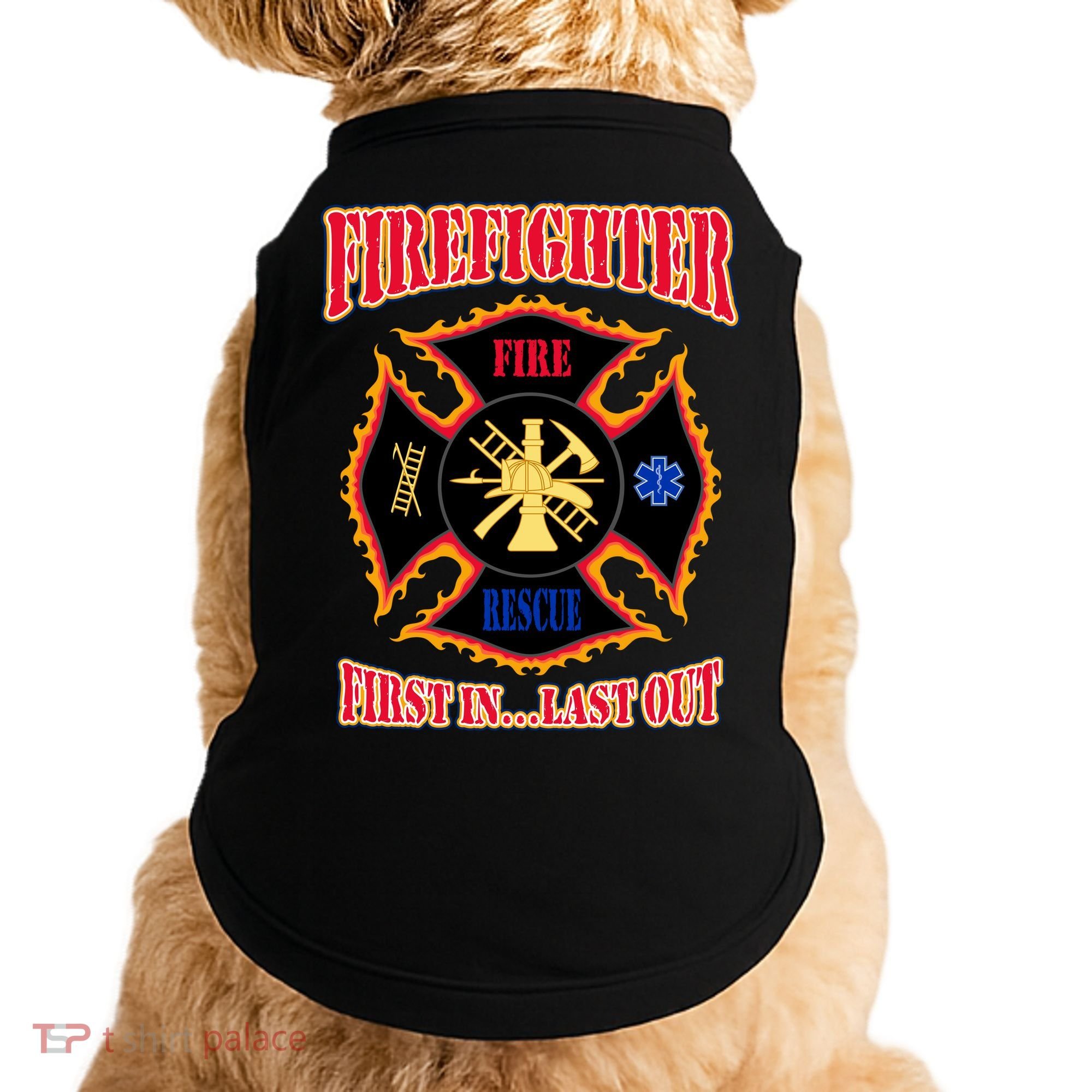 Firefighter First In Last Out Doggie Tank